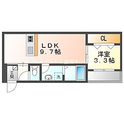 LE COCON 豊橋II 1LDKの間取図画像