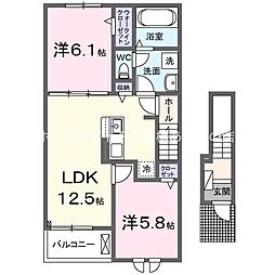 ヒカルサ豊橋神野新田 2LDKの間取図画像
