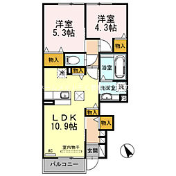 ソフィア 2LDKの間取図画像