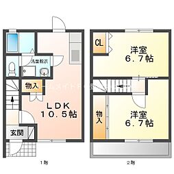 ルミエールA 2LDKの間取図画像