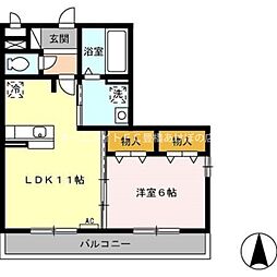 プレジール多米 1LDKの間取図画像