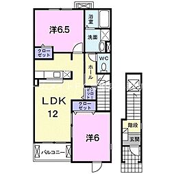 プラシードM 2LDKの間取図画像