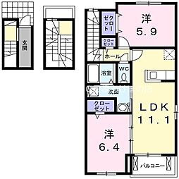 カルムメゾン 2LDKの間取図画像