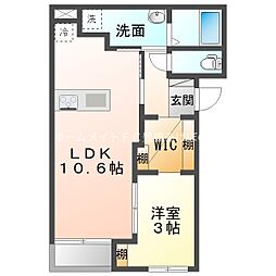R`sHOUSENODA 1LDKの間取図画像