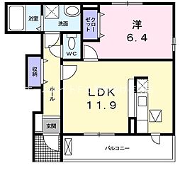 ベル・ブローテ 1LDKの間取図画像