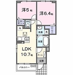 ソルグレンタ 2LDKの間取図画像
