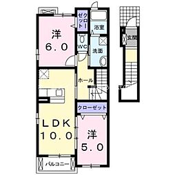 スターリースカイ 2LDKの間取図画像
