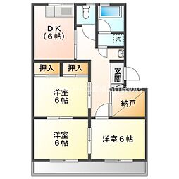朝日マンション 3SDKの間取図画像