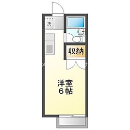 セントラルヒルズA ワンルームの間取図画像