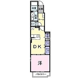 ベルアンジュ 1DKの間取図画像
