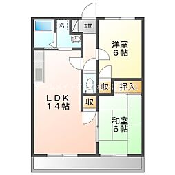 ライフ21レイク 2LDKの間取図画像