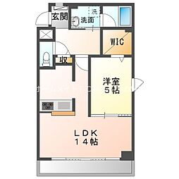 ヴィブレ柱 1LDKの間取図画像