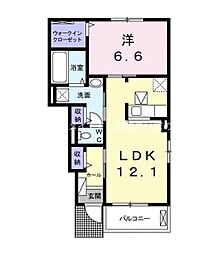 プランドールスギA 1LDKの間取図画像