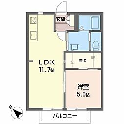 エクセルヴィレッジ 1LDKの間取図画像
