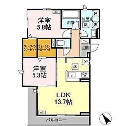 D-avance前田町二丁目 2LDKの間取図画像