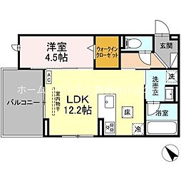 D-avance佐藤一丁目 1LDKの間取図画像