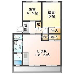 ぼたん 2LDKの間取図画像