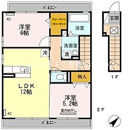 ガーデンコート・アカシア 2LDKの間取図画像