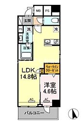 ベルオレイル 1LDKの間取図画像
