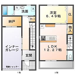 ハルビガレージア 1LDKの間取図画像