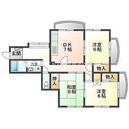 Mハイツ佐藤 3DKの間取図画像