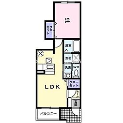 フォーリストヒルズB 1LDKの間取図画像