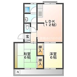 ゆたかマンション 2LDKの間取図画像