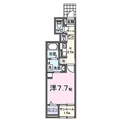 ヒカルサ豊橋東田町 I 1Kの間取図画像