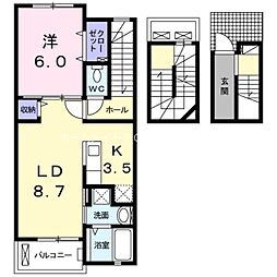 フレーズ東山 1LDKの間取図画像