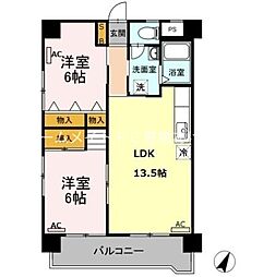 ビラ鳳笙 2LDKの間取図画像