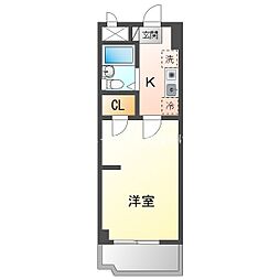 ユトリロ八通 1Kの間取図画像