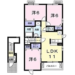 ロイヤルモーメント1 3LDKの間取図画像