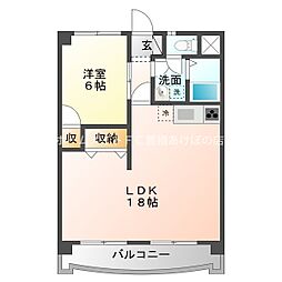 フィオーレ豊橋 1LDKの間取図画像