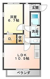 グランジール 1LDKの間取図画像