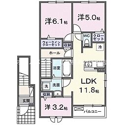 ベル・ヴィールI 3LDKの間取図画像