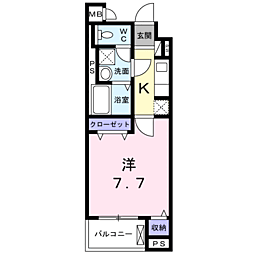リグノ天理 1Kの間取図画像