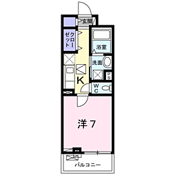 ヴェルジェ 1LDKの間取図画像