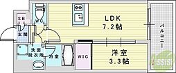 エスリードレジデンス ザ・グラン大阪ノア 1LDKの間取図画像