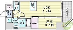 エスリードレジデンス ザ・グラン大阪ノア 1LDKの間取図画像