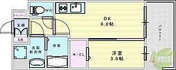 プレサンス東淀川駅前プローシェ 1DKの間取図画像