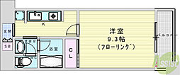 グランシャルマン新大阪 1Kの間取図画像