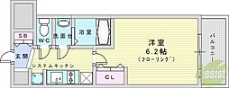 プレサン神崎川FINEBLESS 1Kの間取図画像