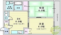 パークロッジ 2DKの間取図画像