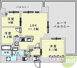 アーバンパーク御幣島 2LDKの間取図画像