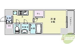 フェニックス新大阪 1Kの間取図画像