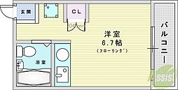 エスプライム新大阪2 1Kの間取図画像
