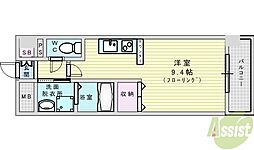 エル・セレーノ東三国 ワンルームの間取図画像