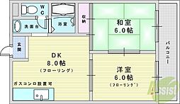 コンフォート下新庄 2LDKの間取図画像