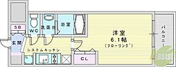 プレサン神崎川FINEBLESS 1Kの間取図画像