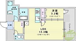 スプランディッド十三本町 1LDKの間取図画像